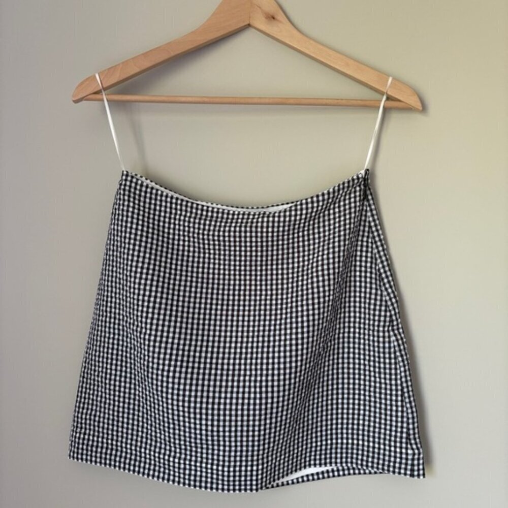 NEW Reformation Mika Two Piece Skirt Set Black White Check Gingham | US 2 UK 6 - Picture 8 of 13
